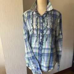 Abercrombie & Fitch フリル使いチェックブラウス☆オシャレ☆