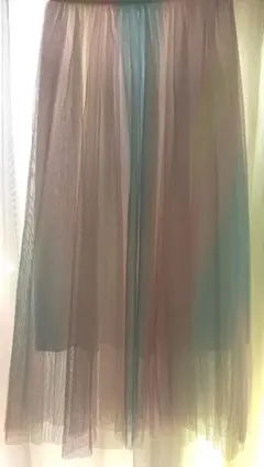 チュールスカート　虹色