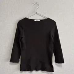 y*o様 ボートネック7分袖オーガニックリブニット【ウォッシャブル/手洗い可能】