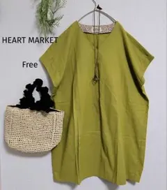 HEART MARKET フレンチスリーブ Vネック チュニック ワンピースのサムネイル