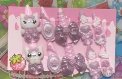 【84】量産型 平成女児 地雷系 ゆめかわ ピンク×紫 ネイルチップ