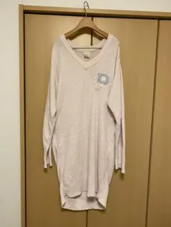 ジェラートピケ ピンク ワンピース Vネック