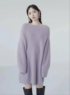 FRAY I.D ラクーンニットミニワンピース ピンク