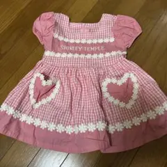 [値下げ]] シャーリーテンプル ピンク ギンガムチェック ワンピース　95のサムネイル