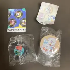 K-POP BT21 BTS ピンバッジ アクリルスティッカー2個セット
