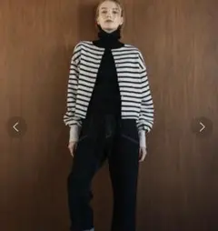 美品 willfully knit sew 2way border tops