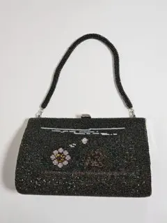 花柄ビーズ刺繍 和装用バッグ★緑系