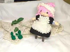 【就労支援きっかけ・編みぐるみ人形シリーズ】No,5　メイドさくらちゃん