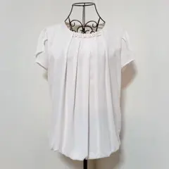 人気　洋服の青山　半袖ブラウス　淡いピンク　n-line 11号　オフィス　上品のサムネイル