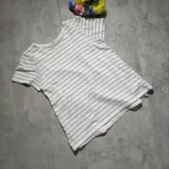 アースミュージックアンドエコロジー ボーダーTシャツ バックレース フリーサイズ