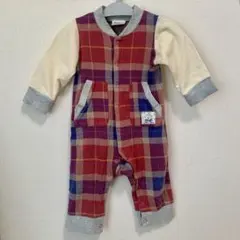 mother goose ロンパース チェック 80 マザーグース キムラタン