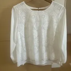 any SIS レース長袖ブラウス ホワイト セレモニー