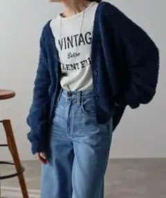 美品！Bonjour Sagan シャギーVネックカーディガン