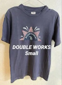 90's DOUBLE WORKS ネイビーフェードTシャツSのサムネイル