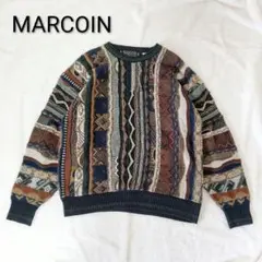 90s ヴィンテージ　MARCONI マルコーニ　大きめ　3Dニット　古着　L