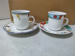 リチャードジノリ　クリッパー　アールデコ　デミタスカップ＆ソーサー2客セット