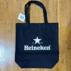 ハイネケン トートバッグ ブラック 黒 コットン100%