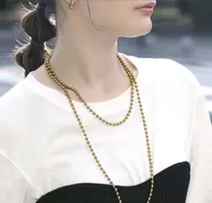 ◼️ボールチェーン ロングネックレス ステンレス製