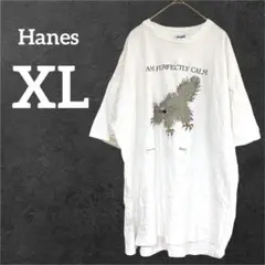 Hanes 【XL】半袖 ビンテージ Tシャツ ムササビ 白 ゆったり