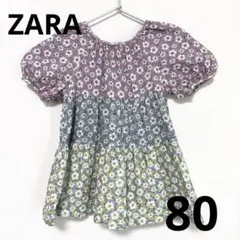 ✨最終値下げ✨美品ZARA ザラ　花柄ワンピース　80 ベビー　女の子　春
