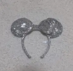 ディズニー ミニーちゃん カチューシャ シルバー スパンコール