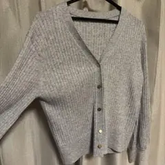 新品未使用　color closet ラメ入り リブカーディガン グレー F