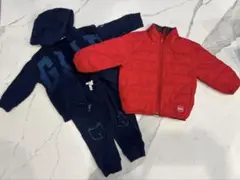 GAP セットアップ、リバーシブルダウン3セット12〜18month