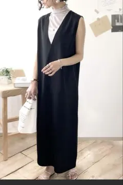 クラシカルエルフ❤︎Vネックリネンライクマキシ丈ジャンパースカート⭐︎超美品！