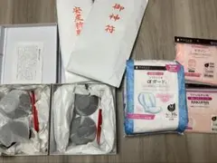 お食い初め２セット、腹帯、お産用パッド、産褥ショーツ２つ