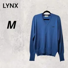 LYNX リンクス M ブルー ゴルフウェア Vネック 薄手ニット 定番 秋 冬のサムネイル