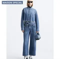 新品★ MAISON SPECIAL ZARA 別注 クロップド デニムシャツのサムネイル