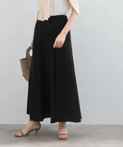 アーバンリサーチロッソ リネン混 ロングフレアスカート