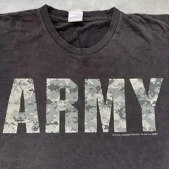 【USA製】U.S. ARMY ロゴTシャツ L デジカモ柄 BAYSIDE 黒