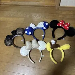 ミッキー・ミニー耳カチューシャ5個セット