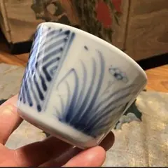 古伊万里 染付 赤絵 金彩 蕎麦猪口 鶴 松 - メルカリ