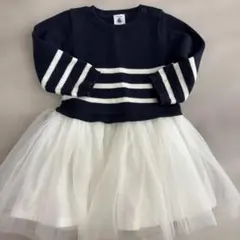 プチバトー　ニットチュールワンピース　12ヶ月74㎝