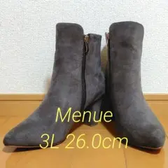Menue ポインテッドトゥショートブーツ チャコールSD