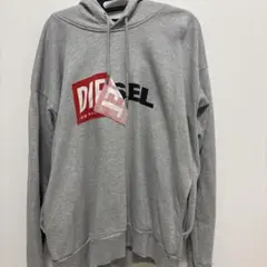 《希少商品‼️》DIESEL グレー ロゴプリント パーカー