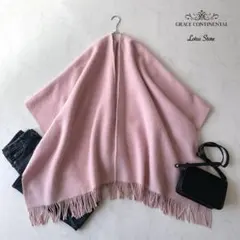 新品タグ付き グレースコンチネンタル シャギーフリンジケープ ストール ふわふわ