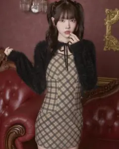 ミシェルマカロン チェック柄ミニワンピース 4月21日発売🧸チェックミニワンピース🧸 デートやカフェにぴったり