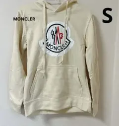MONCLER 【S】クリーム色 ロゴパーカー