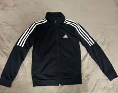 adidas 黒 ジャージジャケット 三本ライン