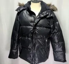 OLD GAPファー フード ダウンジャケット 黒 M y2k