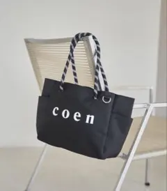 新品 coen キャンバス バック トートバッグ M 黒のサムネイル