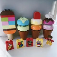 LEGOデュプロアイスクリーム　フィグ　ポップコーン等　食べ物　あそびセット