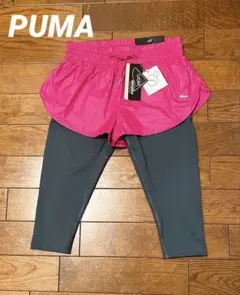 【新品】PUMA♡レギンス付きショートパンツ　ランニング　トレーニングウェア　M