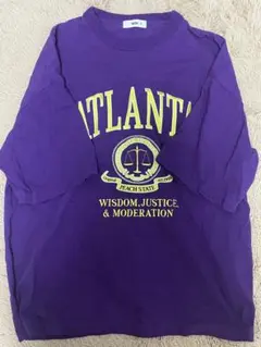 WEGO カレッジロゴ 半袖Tシャツ パープル M
