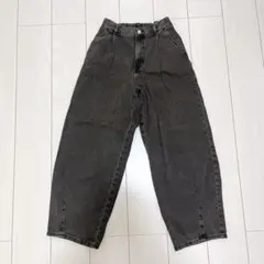GU キッズ バレルレッグジーンズ 160 ダークグレーのサムネイル