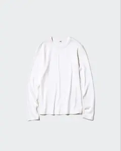 UNIQLO ソフトリブクルーネックT 長袖 ホワイトLサイズ
