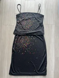 BCBGのキャミセットアップドレス　ドット模様